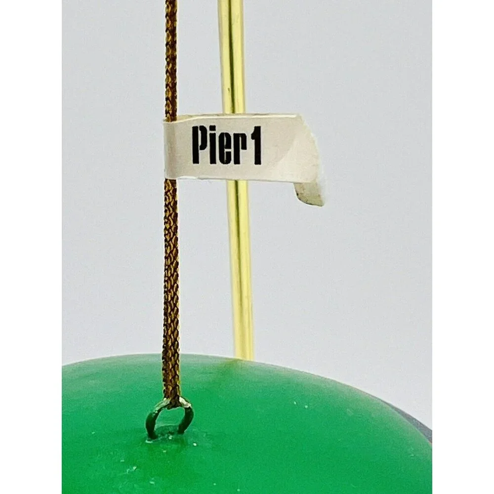 Pier 1 Imports Wooden Ornament Heart Stars 3.5 inch Green Red Blue Gold‎